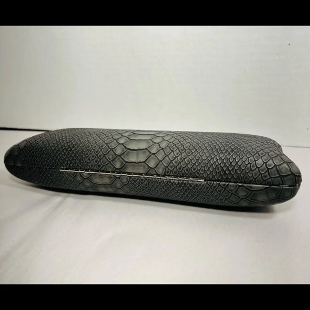 Beautiful python textured clutch with diamond/ silver accent closure